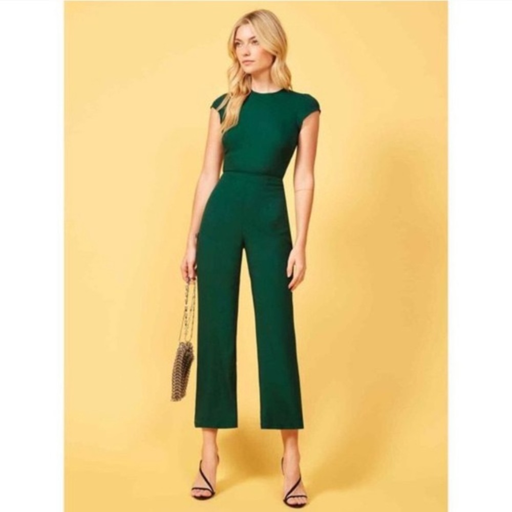 Reformation Green Mayer Jumpsuit